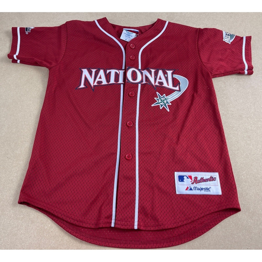 VINTAGE Mike Piazza 2001 All-Star  Jersey Majestic National League M‎ Youth 4d